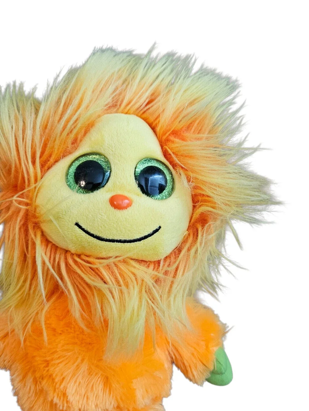TY Tang Frizzys Collection Yellow Orange Green Monster Big Green Eyes Medium 10